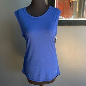 Danskin Now Dri More royal blue tuxedo tail mesh back tank. NWT. Small (4-6)